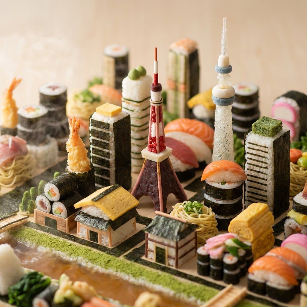 Edible Cityscape Diorama (Double Inference) — example 2