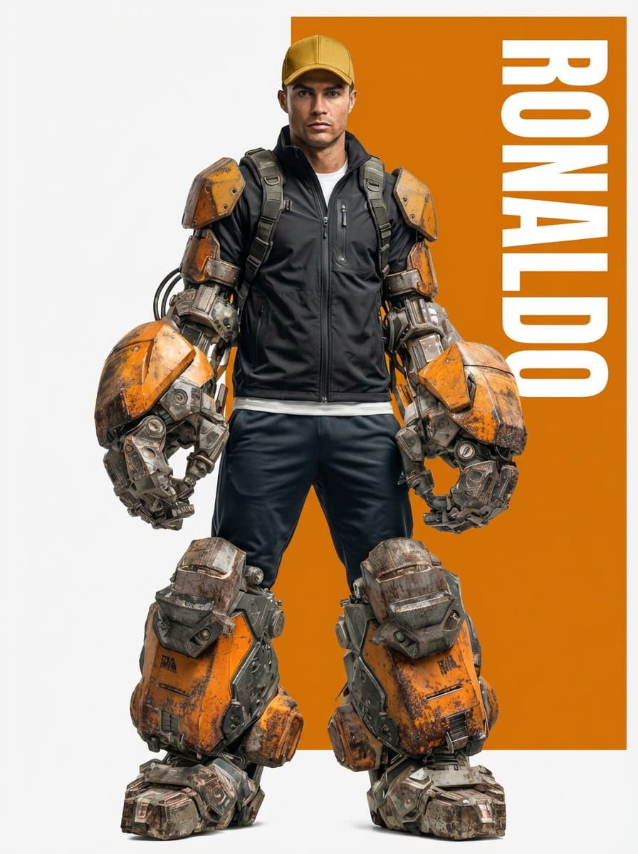 Ronaldo Futuristic Exoskeleton Portrait Prompt — example 1