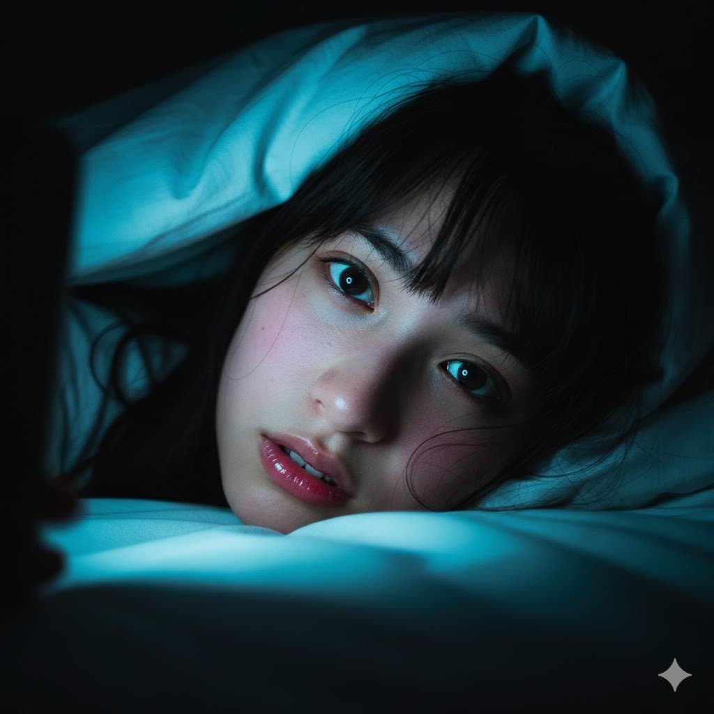 Intimate Late-Night Portrait with Screen Glow — example 1