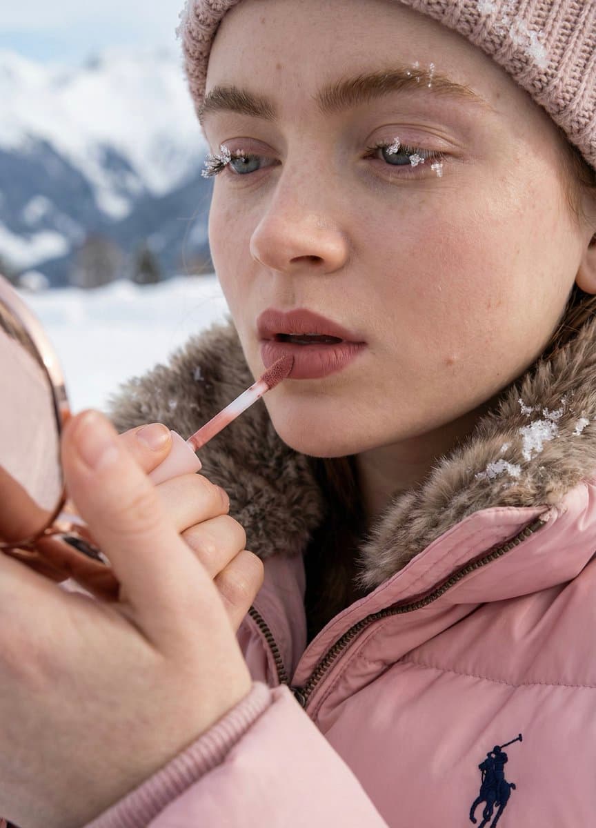 High-Fidelity Texture Test: Girl with Kylie Lip Kit in Snow — example 2