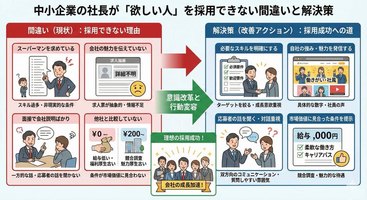 Infographic about a CEO struggling with hiring — example 1