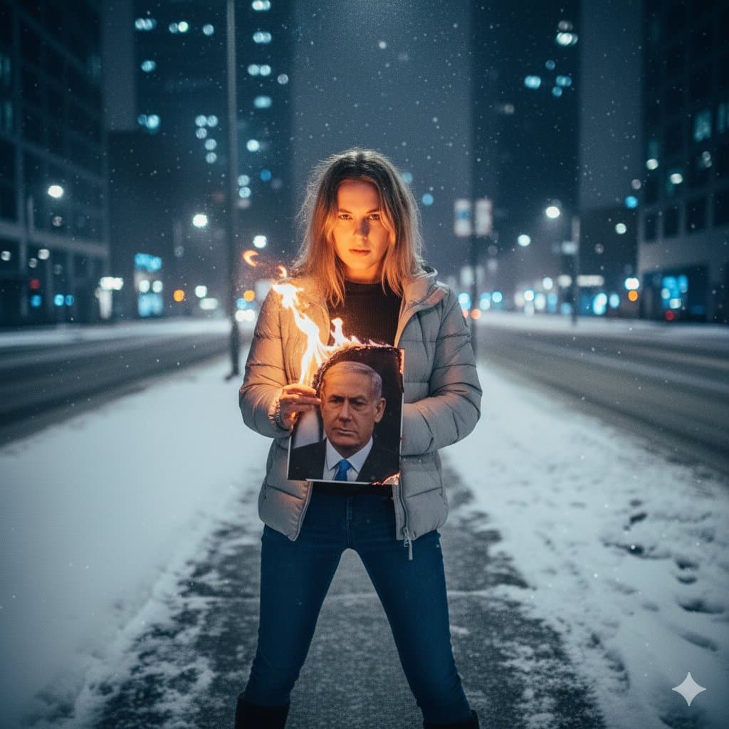 Symbolic Act of Defiance in the Snow — example 1