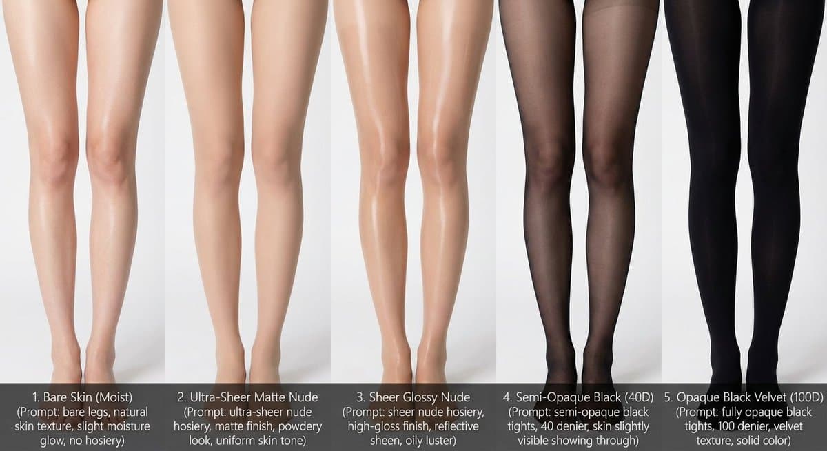 Comparative Infographic Grid Generator Prompt (Legs and Stockings) — example 1