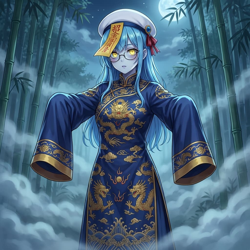 Ancient Zombie (Kyonsi) in a Bamboo Forest — example 1