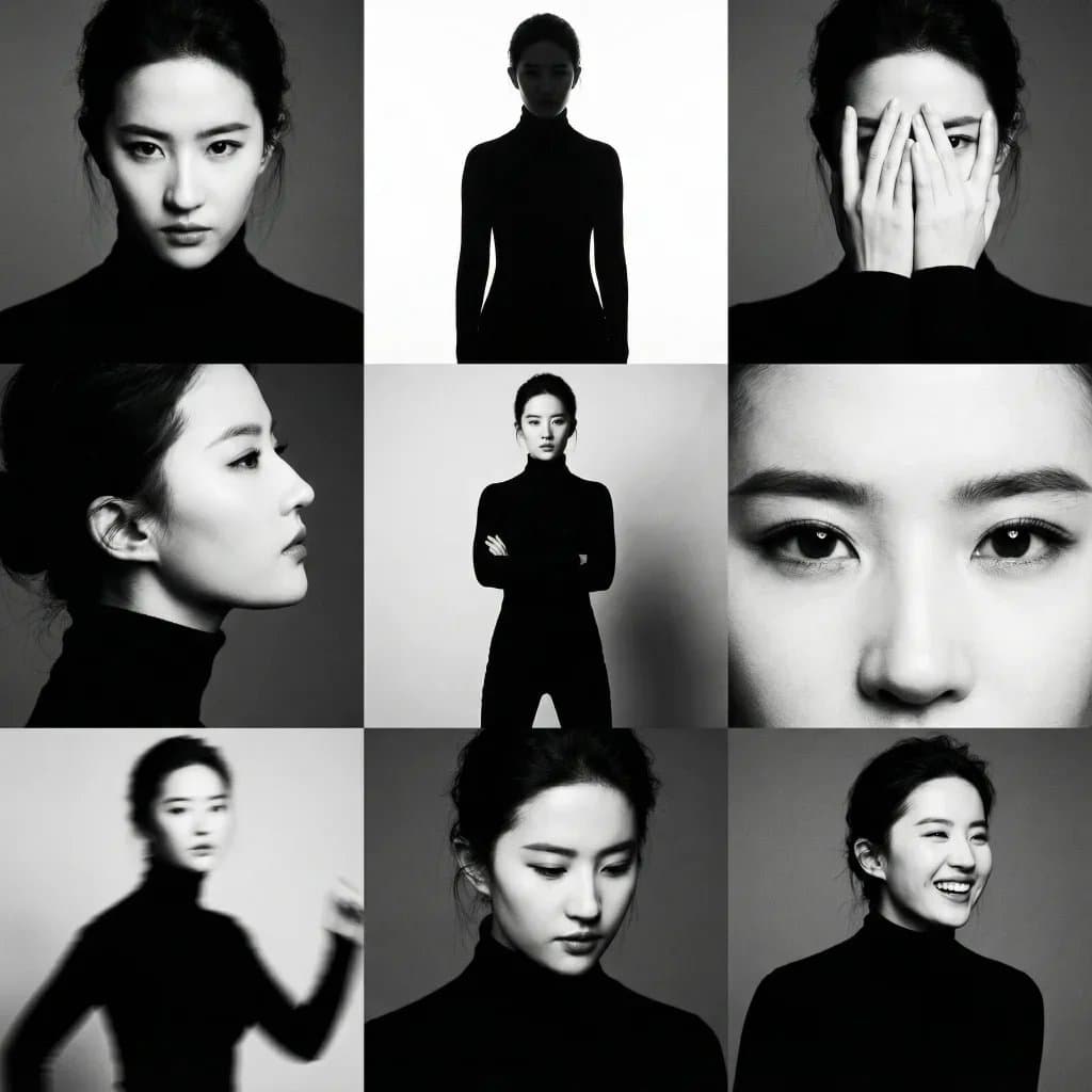 3x3 Black and White Photo Collage — example 1
