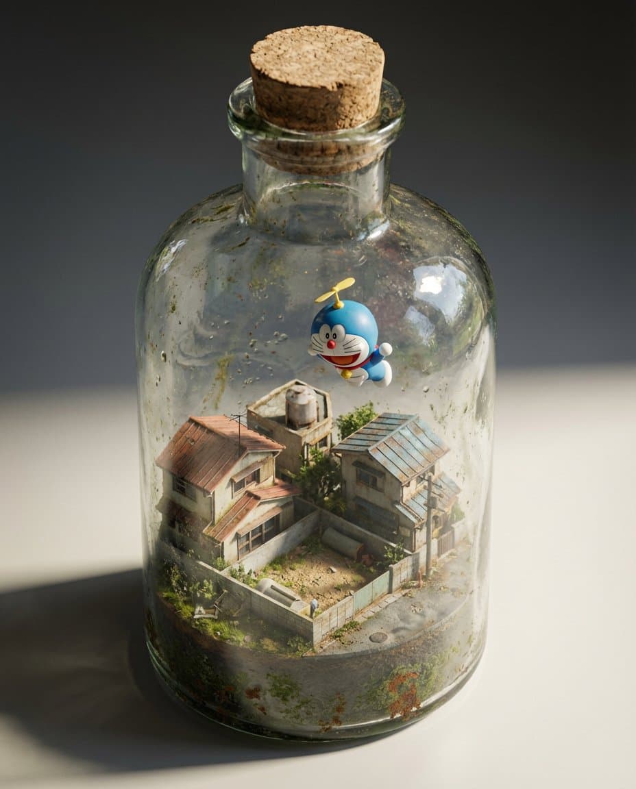 Miniature Diorama in a Glass Bottle — example 1