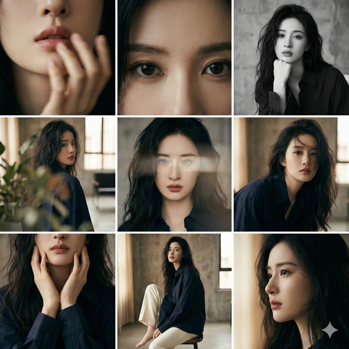 3x3 Editorial Photo Collage Contact Sheet Portrait — example 1