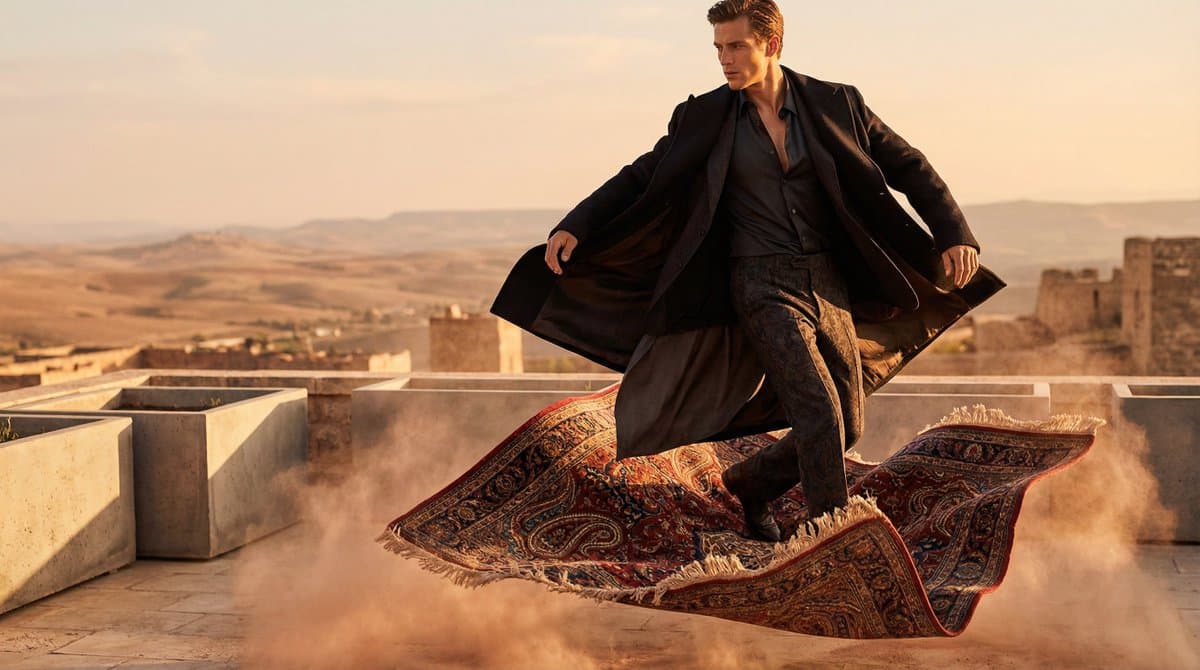 High-Fashion Magic Carpet Editorial Shot — example 1