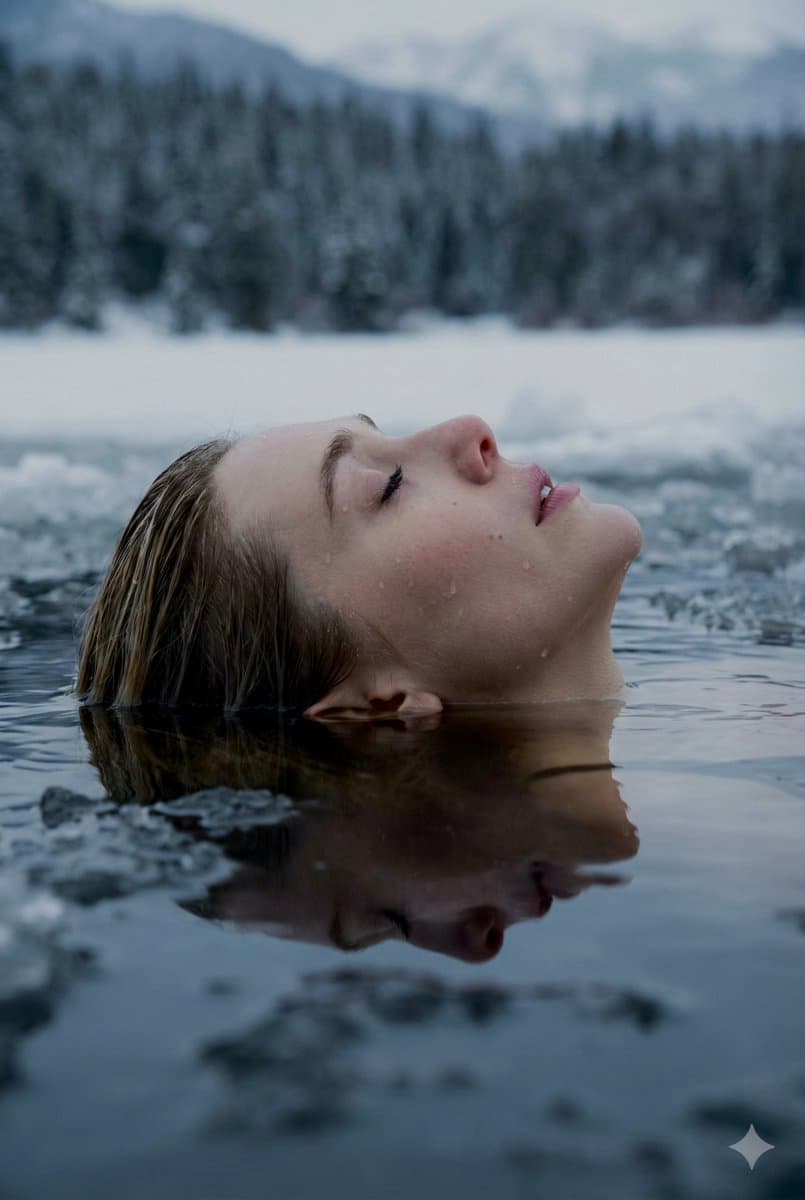 Ethereal Submerged Portrait in Icy Water — example 2