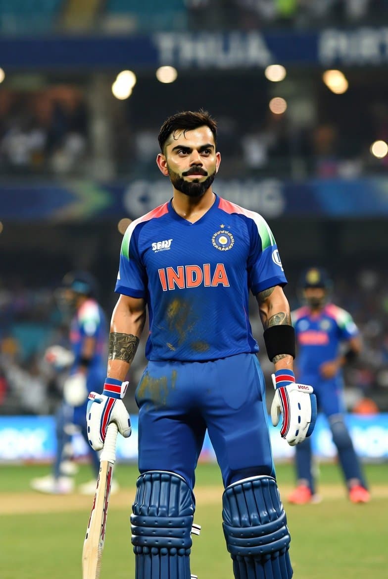 Virat Kohli Nano-Style Cricket Cartoon — example 3