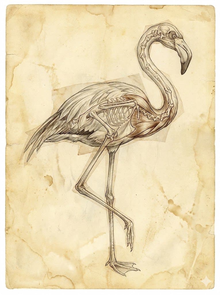 Renaissance Anatomical Study of a Flamingo — example 1