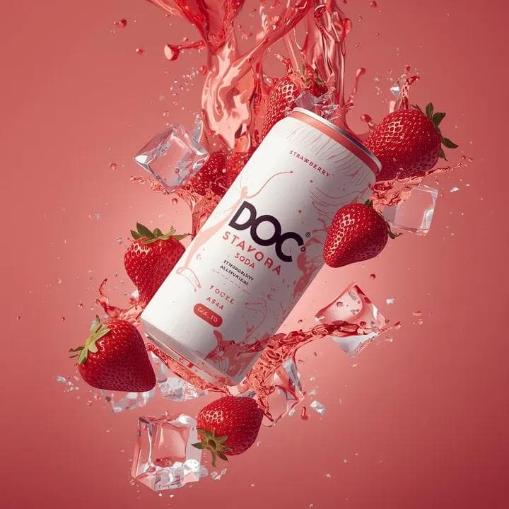 Hyper-photorealistic soda can product advertisement prompt — example 1