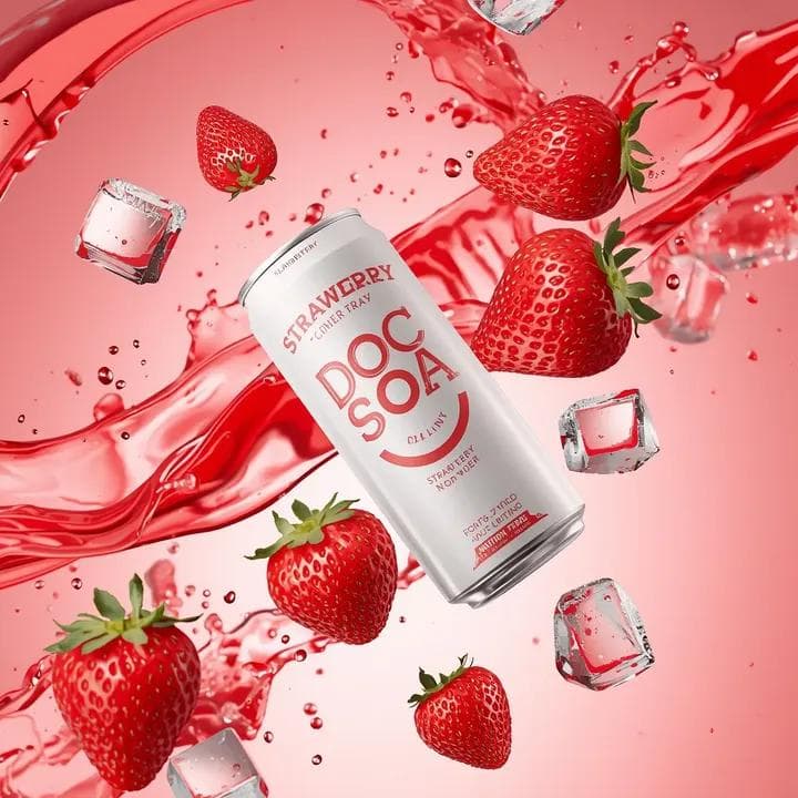 Hyper-photorealistic soda can product advertisement prompt — example 4