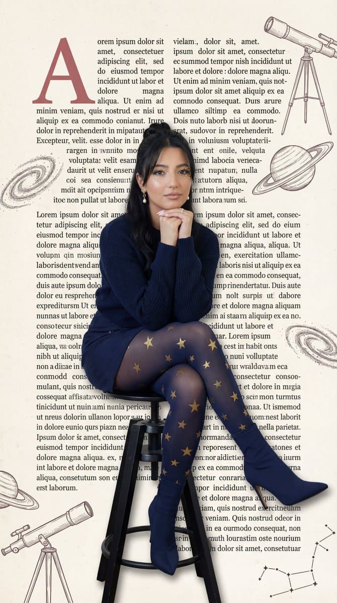 Editorial Magazine Cutout with Cosmos Theme — example 1