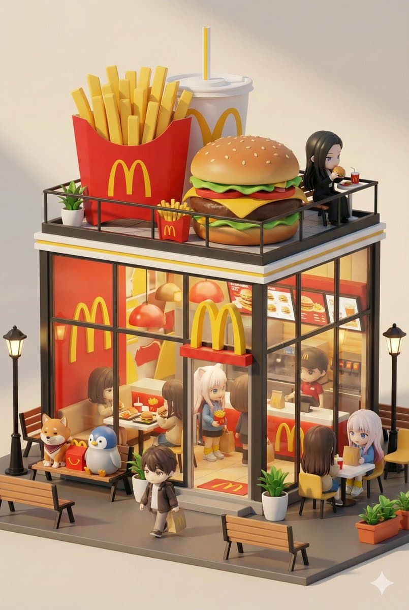 3D chibi miniature brand concept store prompt — example 3