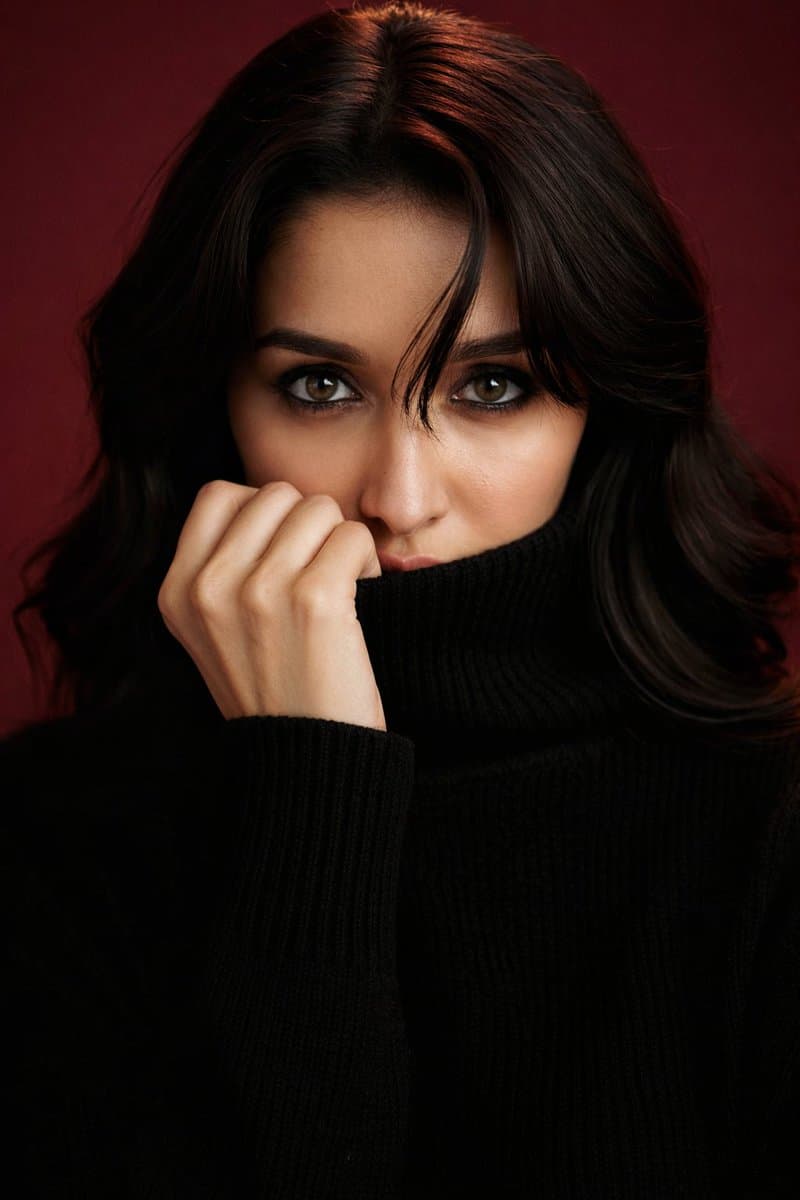 Shraddha Kapoor Black Turtleneck Studio Portrait Prompt — example 2