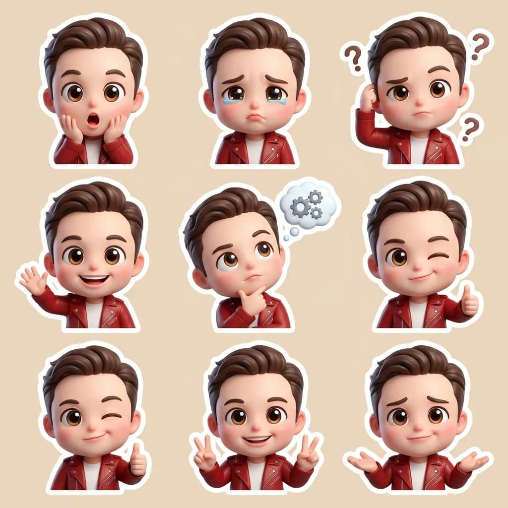 3D Chibi Cartoon Sticker Set Generation Prompt — example 1