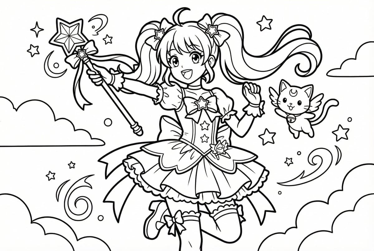 Coloring book line art prompt for Nano Banana Pro — example 3