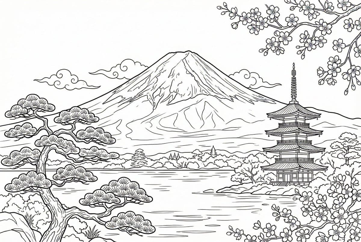 Coloring book line art prompt for Nano Banana Pro — example 4