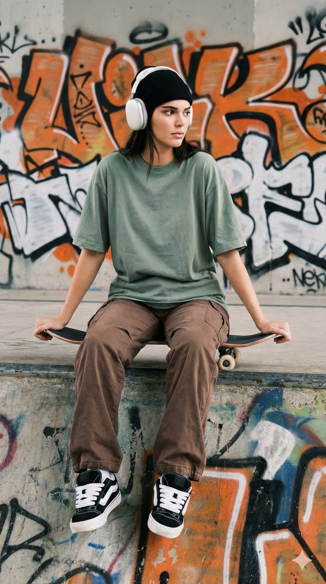 Alternative Skater Aesthetic Portrait Prompt — example 3