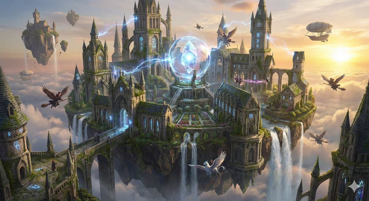 Simple Floating Mage Academy Prompt โ example 1
