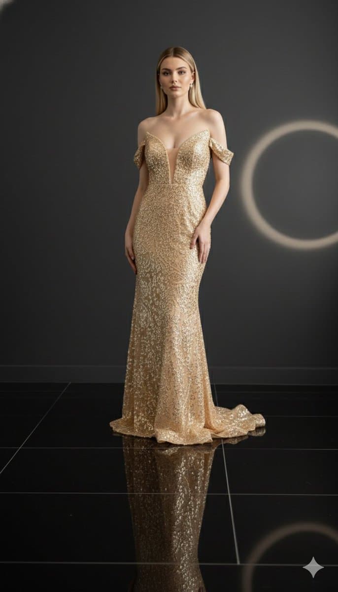 Luxurious 8K Portrait of Polina Gagarina in a Gold Gown — example 4