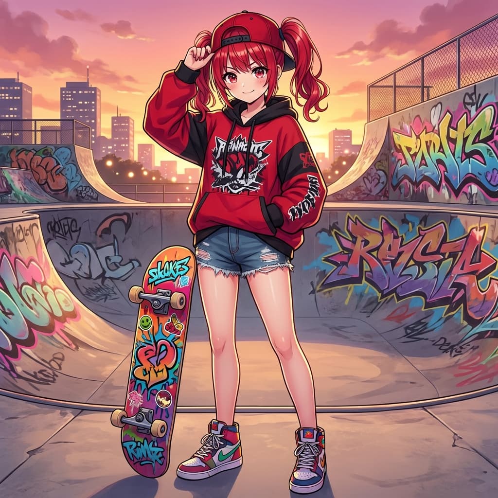 Transforming into a Skater Girl — example 1