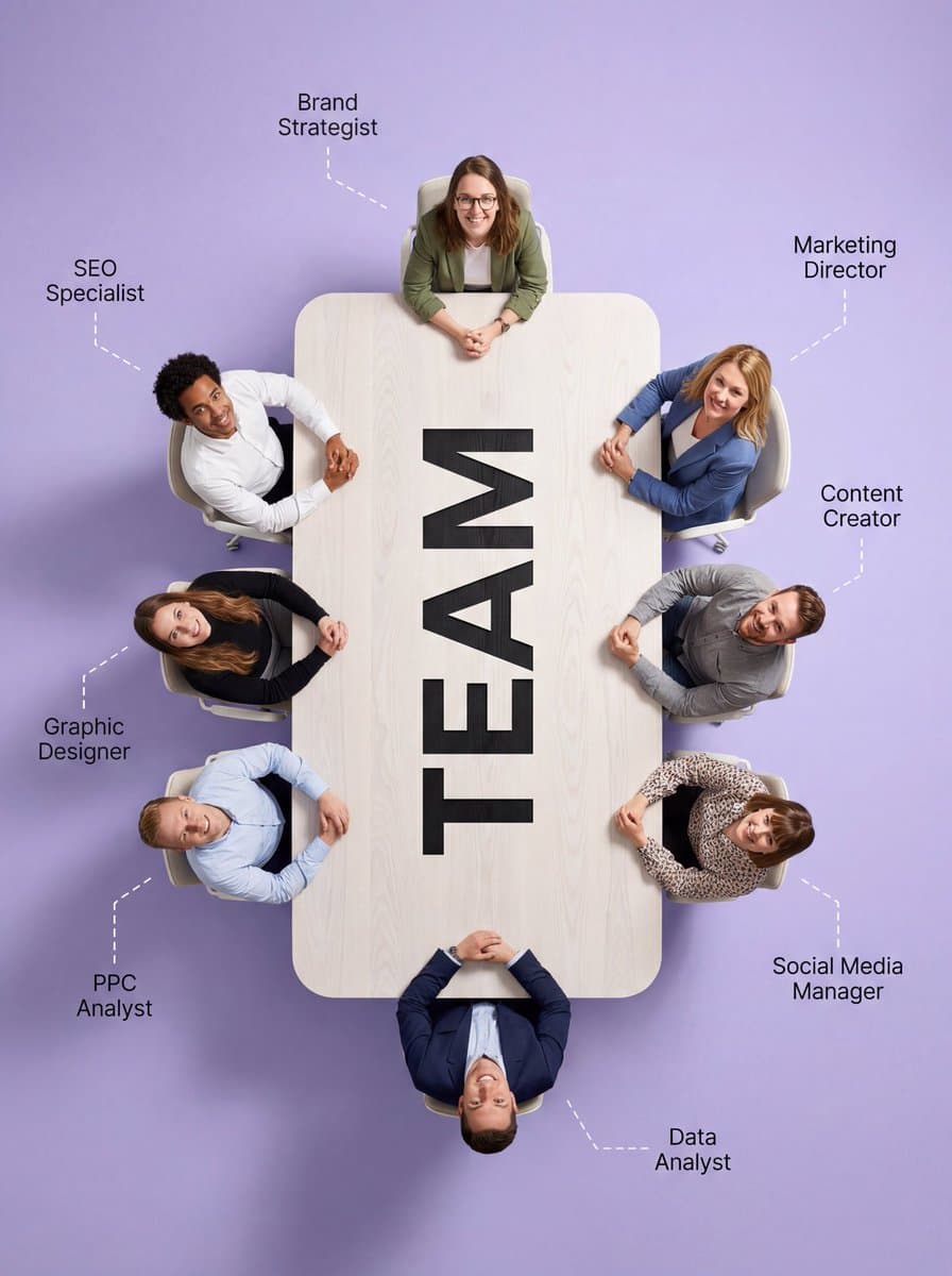 Top-Down Flat Lay of Custom-Shaped Conference Table — example 2