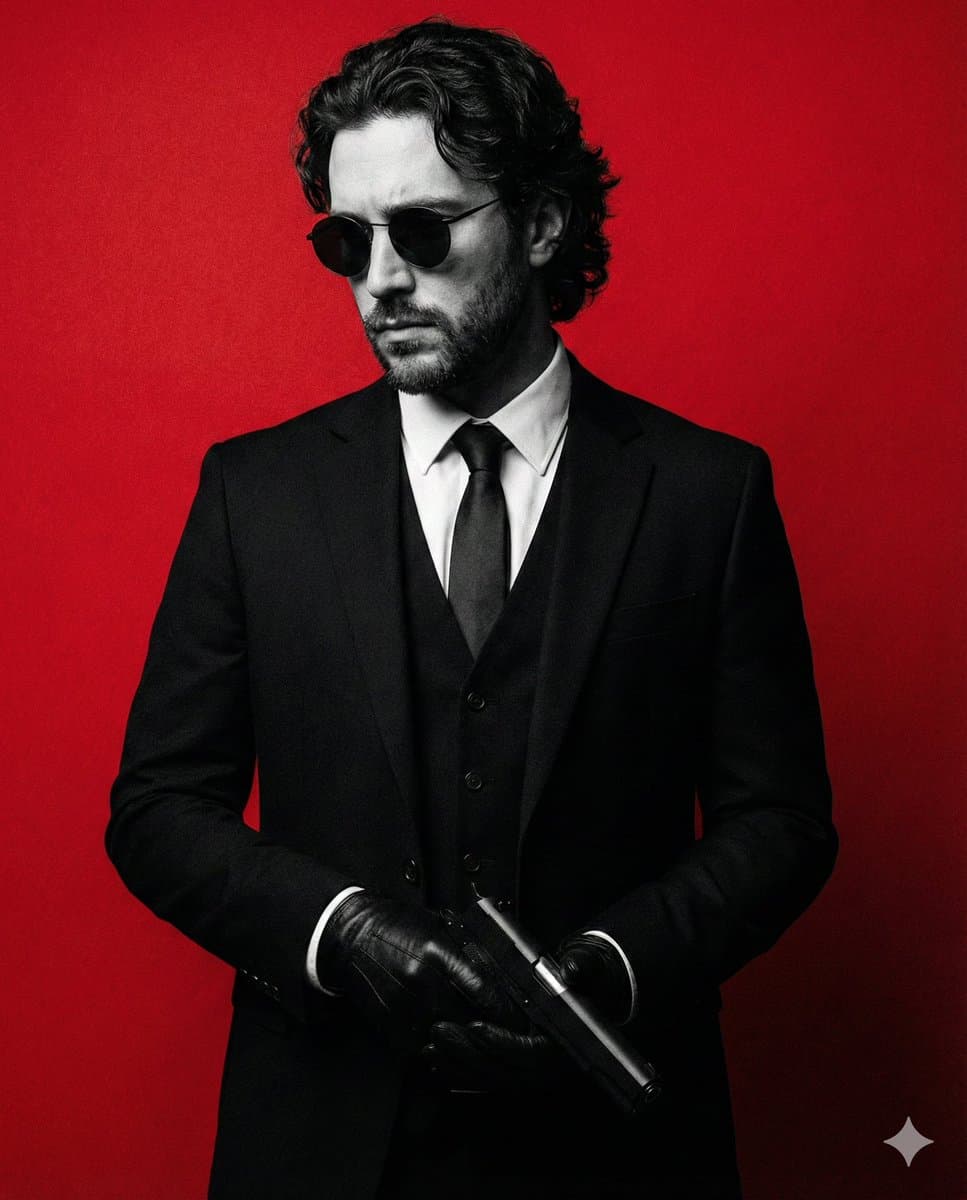 Neo-Noir Fashion Portrait with High Contrast — example 1