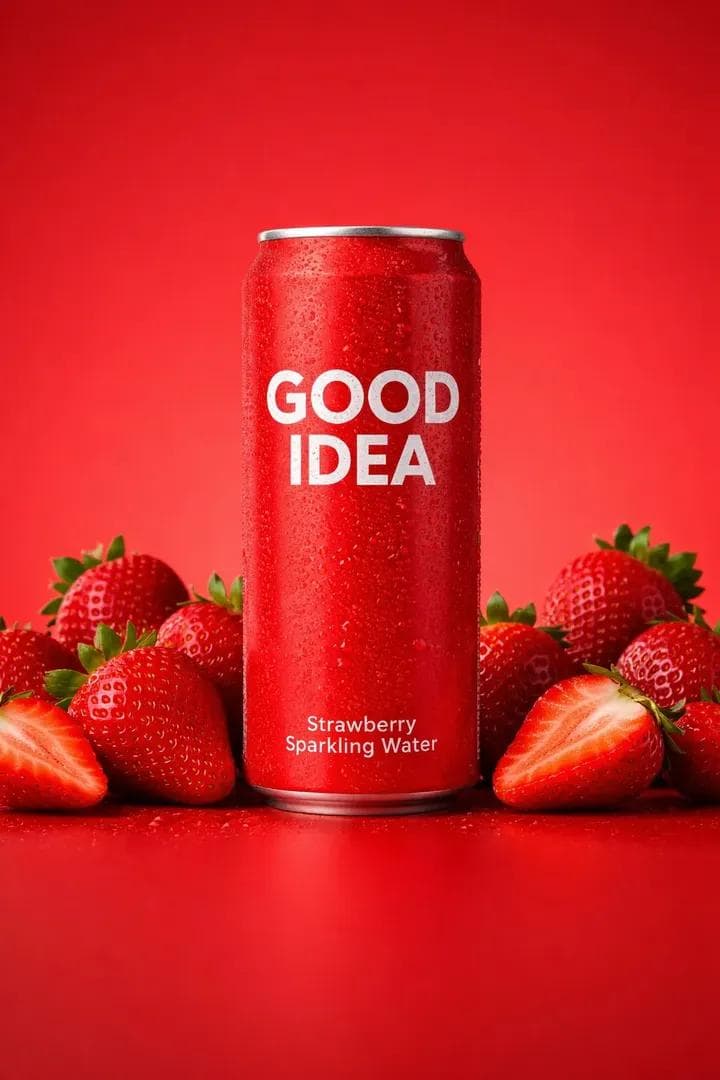 Premium Studio Product Photo of Sparkling Water Can — example 1