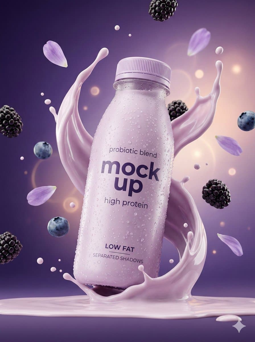 Hyper-Realistic Commercial Product Photography Showcase (Yogurt & Electrolyte) — example 1
