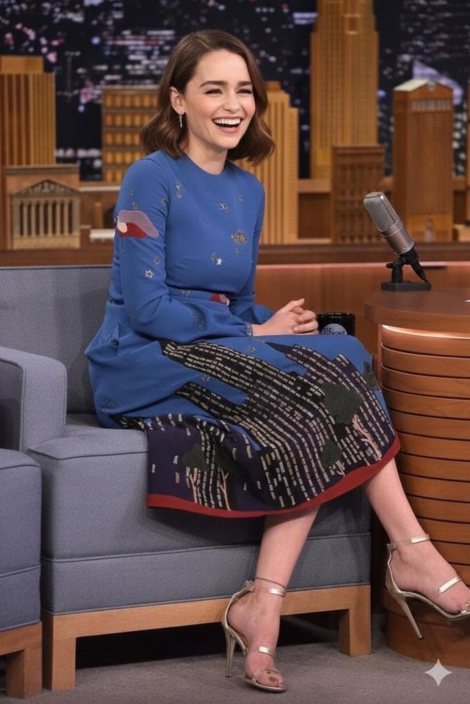 Cinematic Talk Show Portrait (Emilia Clarke Inspired) — example 2