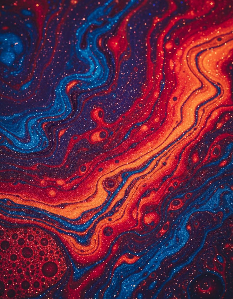Abstract Iridescent Swirling Color Mixture — example 1