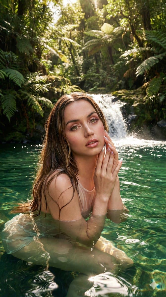 Ethereal Underwater/Water-Integrated Portrait Prompt — example 2