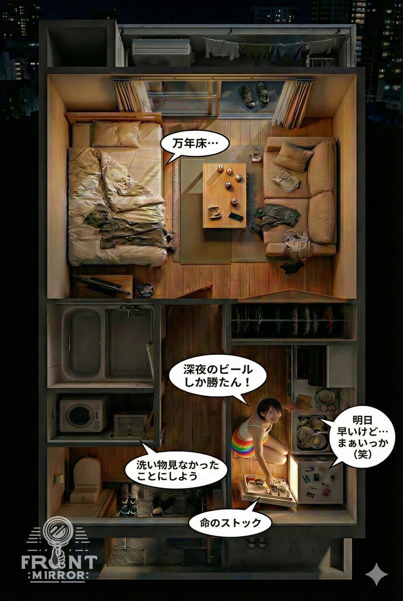 Overhead View of Late Night Activity Prompt (NanoBananaPro) — example 2