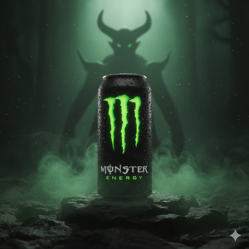 Dark Fantasy Product Shot of Monster Energy Drink — example 1