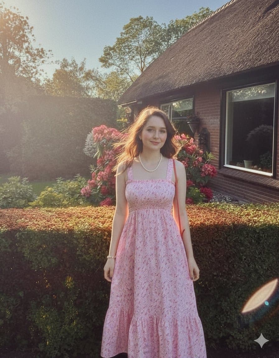 Elegant Summer Portrait in an English Country Garden — example 1