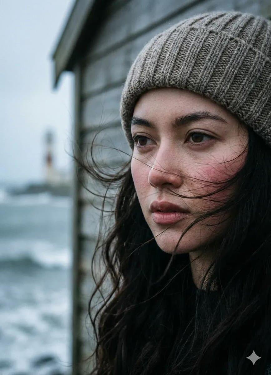 Cinematic Seaside Pier Portrait Prompt — example 1