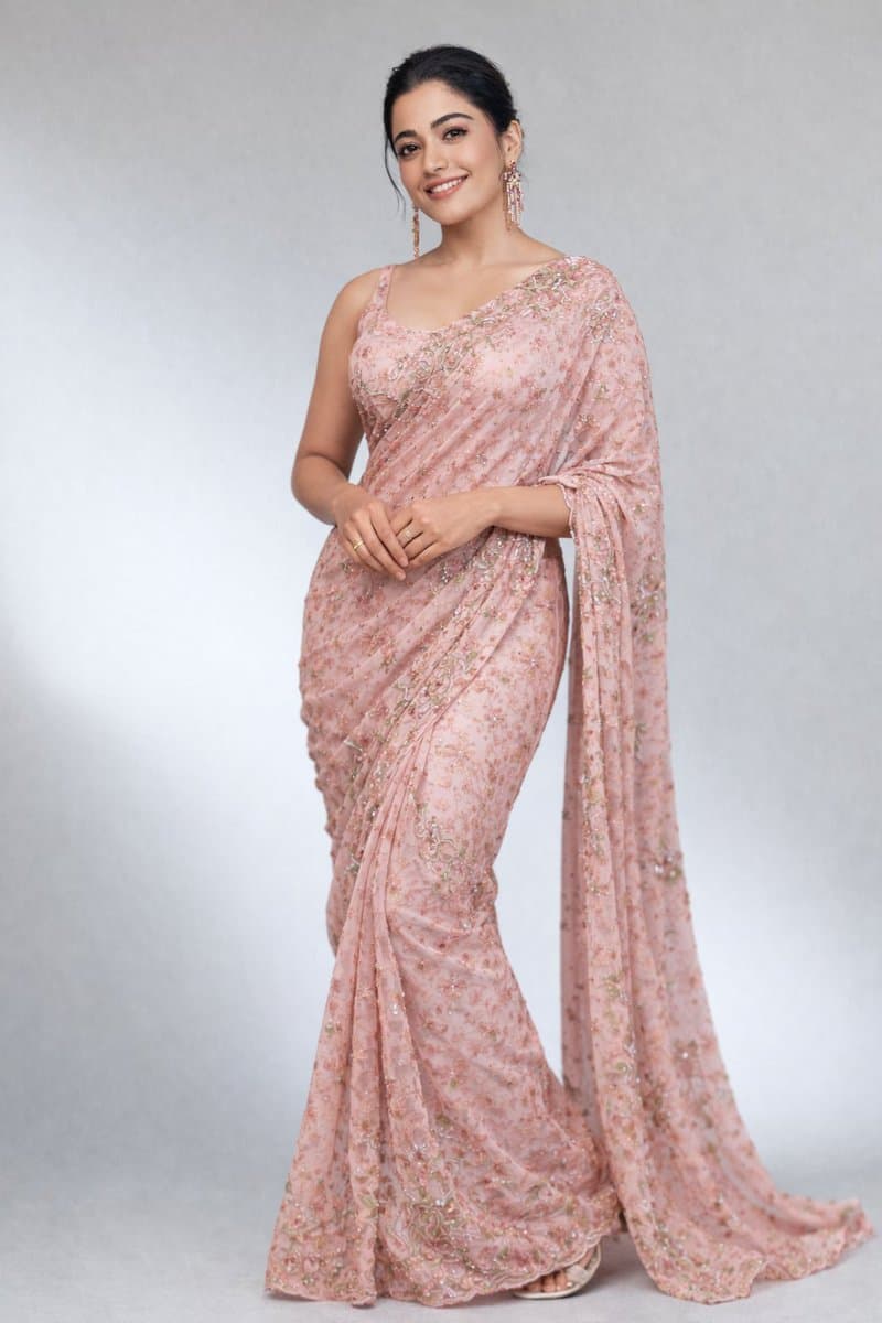 8K Studio Portrait of Rashmika Mandhana in Saree — example 3