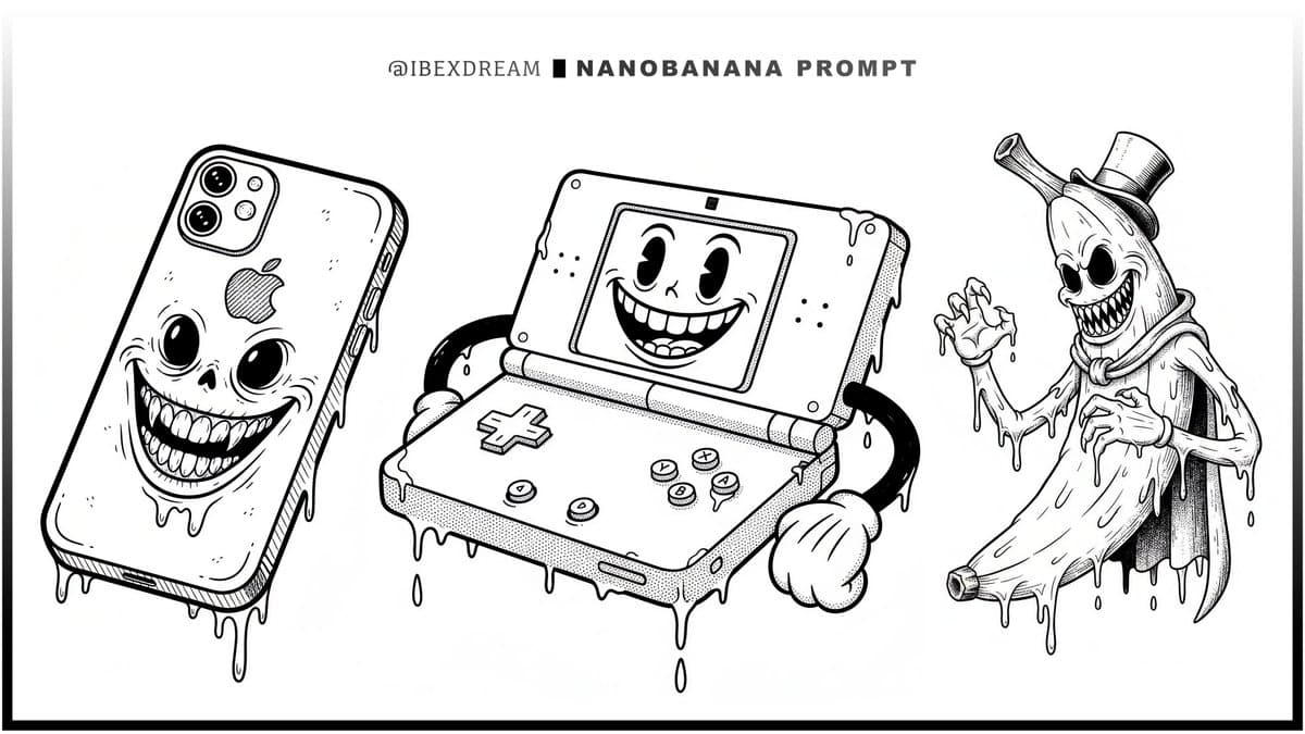 Surreal Rubber-Hose Ink Style Illustration — example 1